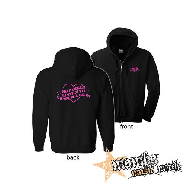 CHAPPELL ROAN - Hot Girls Listen To Chappell Roan (Hoodie Zip-Up) zipsová čierna mikina