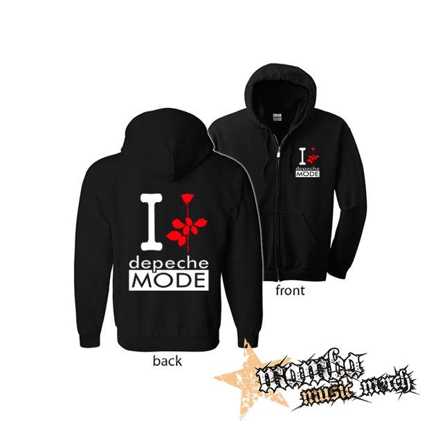 I LOVE DEPECHE MODE (Hoodie Zip-Up) zipsová čierna mikina