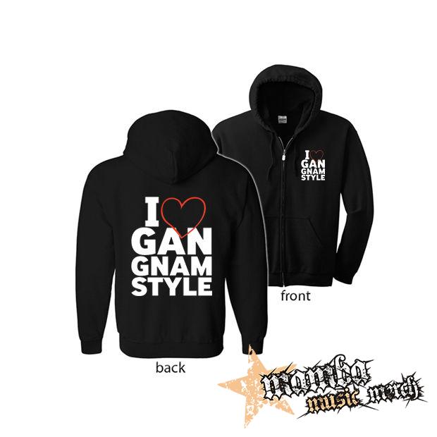 I LOVE GANGNAM STYLE (Hoodie Zip-Up) zipsová čierna mikina