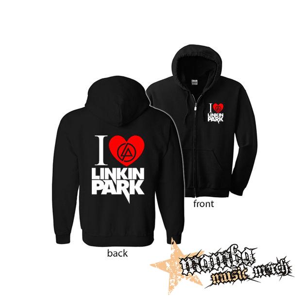 I LOVE LINKIN PARK (Hoodie Zip-Up) zipsová čierna mikina
