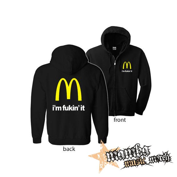 I'M FUCKIN' IT (Hoodie Zip-Up) zipsová čierna mikina