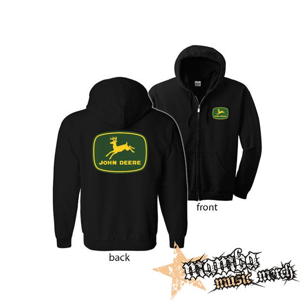 JOHN DEERE - Logo Yellow Green Motive 2 (Hoodie Zip-Up) zipsová čierna mikina