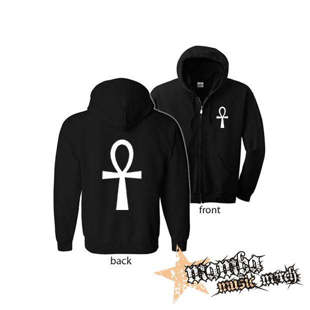 KRÍŽ - Ankh (Hoodie Zip-Up) zipsová čierna mikina