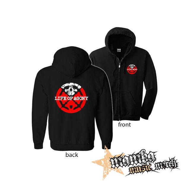 LIFE OF AGONY - Logo Symbol Crest (Hoodie Zip-Up) zipsová čierna mikina