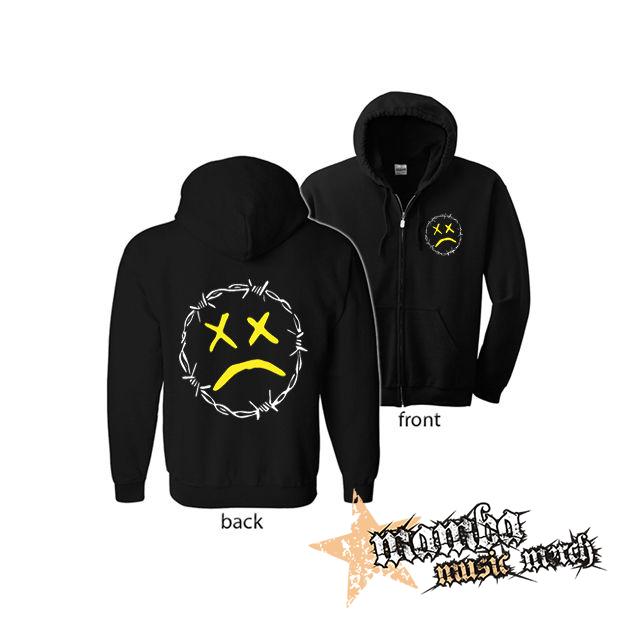 LIL PUMP - Unhappy (Hoodie Zip-Up) zipsová čierna mikina