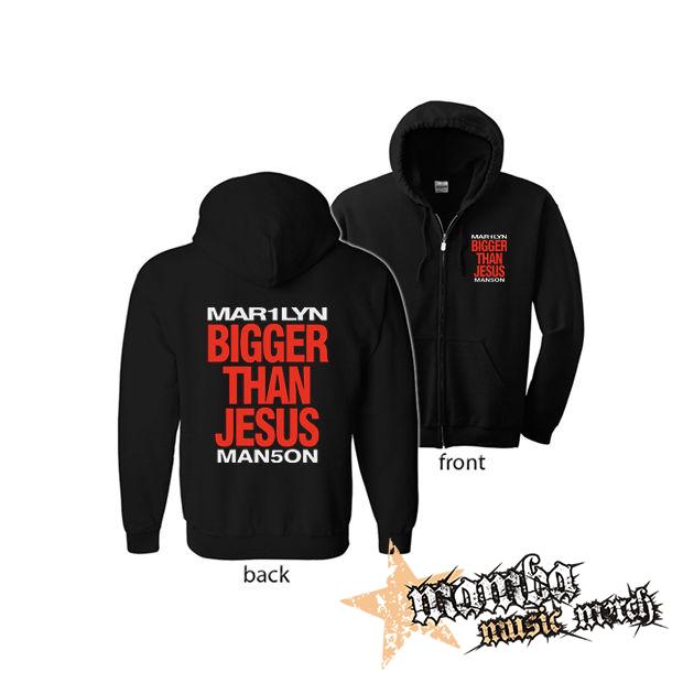 MARILYN MANSON - Bigger Than Jesus (Hoodie Zip-Up) zipsová čierna mikina