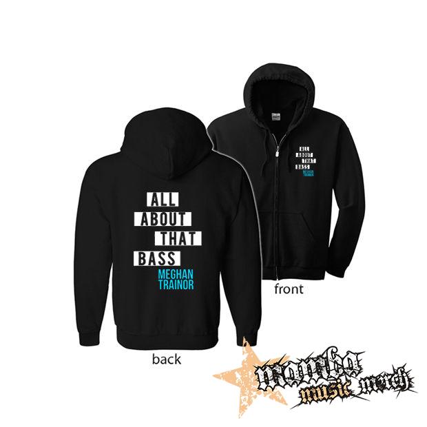 MEGHAN TRAINOR - All About That Bass (Hoodie Zip-Up) zipsová čierna mikina