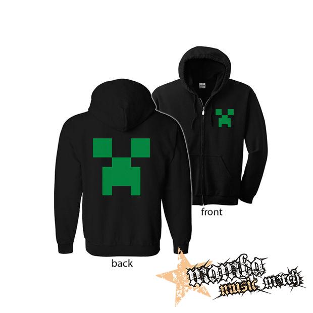 MINECRAFT - Green Creeper (Hoodie Zip-Up) zipsová čierna mikina