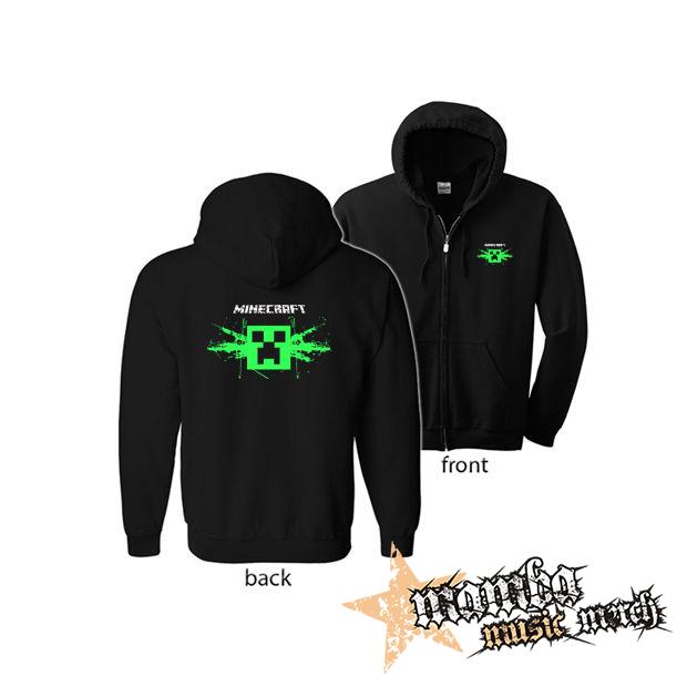 MINECRAFT - Gun (Hoodie Zip-Up) zipsová čierna mikina