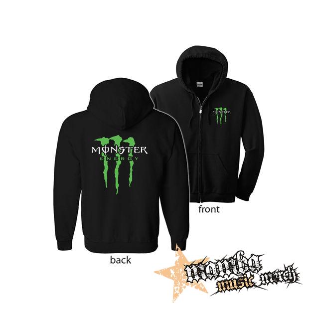 MONSTER ENERGY - Logo Crest (Hoodie Zip-Up) zipsová čierna mikina