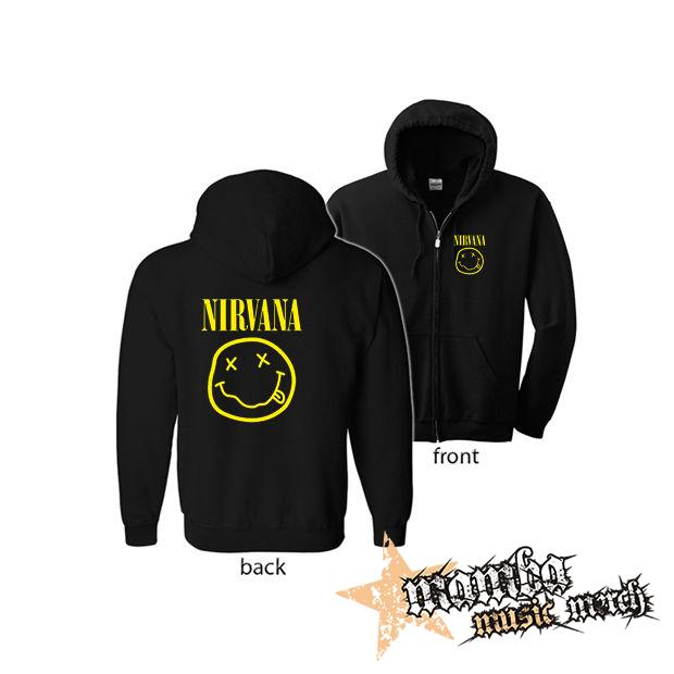 NIRVANA - Big Smile  Motive 2 (Hoodie Zip-Up) zipsová čierna mikina