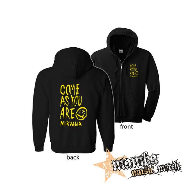 NIRVANA - Come As You Are (Hoodie Zip-Up) zipsová čierna mikina