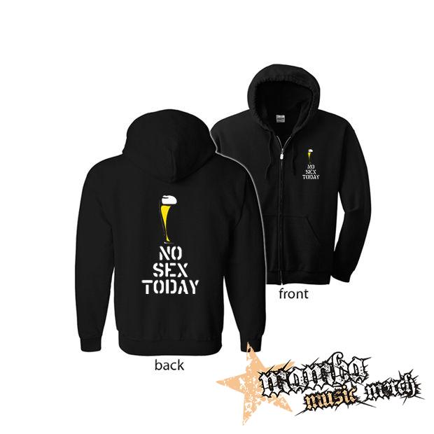 NO SEX TODAY (Hoodie Zip-Up) zipsová čierna mikina