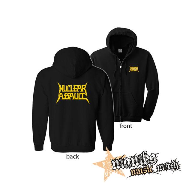 NUCLEAR ASSAULT - Logo Yellow (Hoodie Zip-Up) zipsová čierna mikina