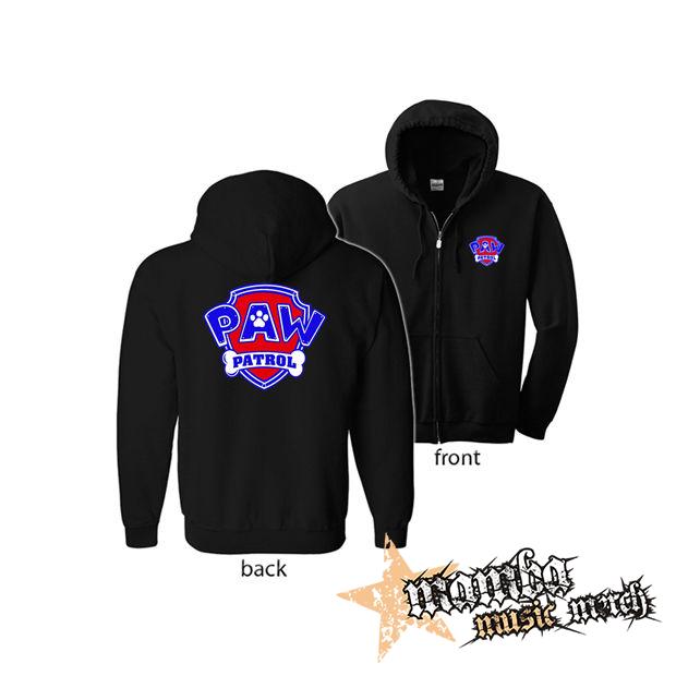 PAW PATROL - LABKOVÁ PATROLA - Logo Color (Hoodie Zip-Up) zipsová čierna mikina