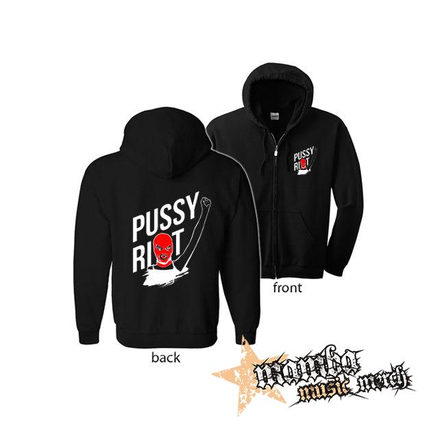 PUSSY RIOT (Hoodie Zip-Up) zipsová čierna mikina