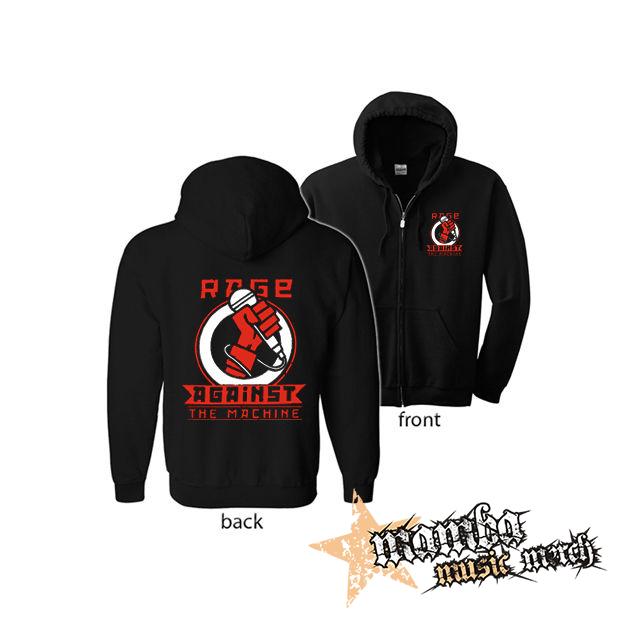 RAGE AGAINST THE MACHINE - Revolution (Hoodie Zip-Up) zipsová čierna mikina