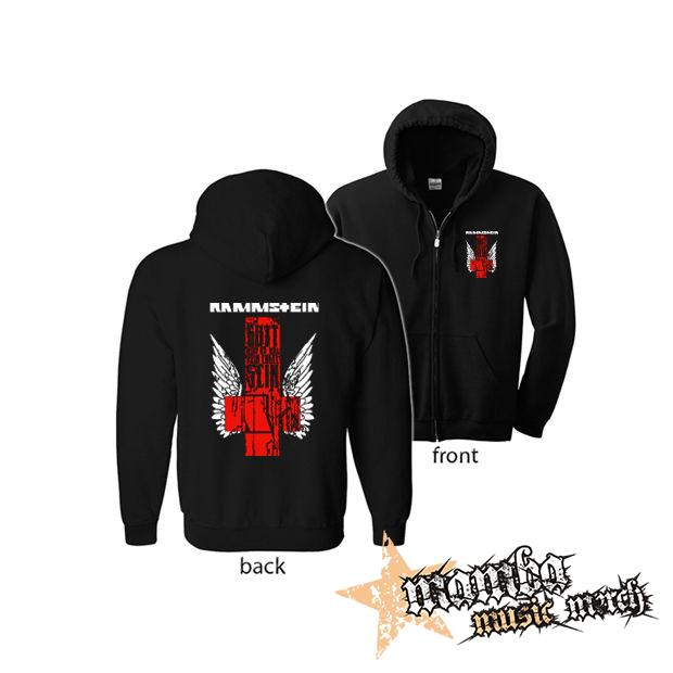 RAMMSTEIN - Engel Cross (Hoodie Zip-Up) zipsová čierna mikina