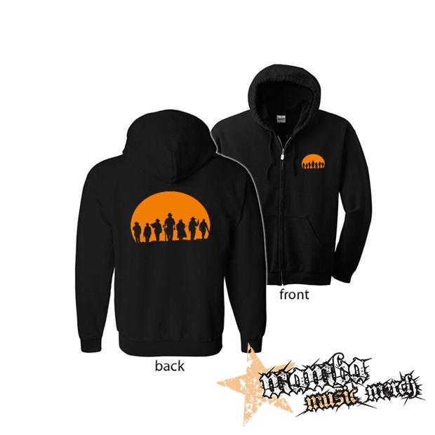 RED DEAD REDEMPTION - Silhouettes Sunset (Hoodie Zip-Up) zipsová čierna mikina
