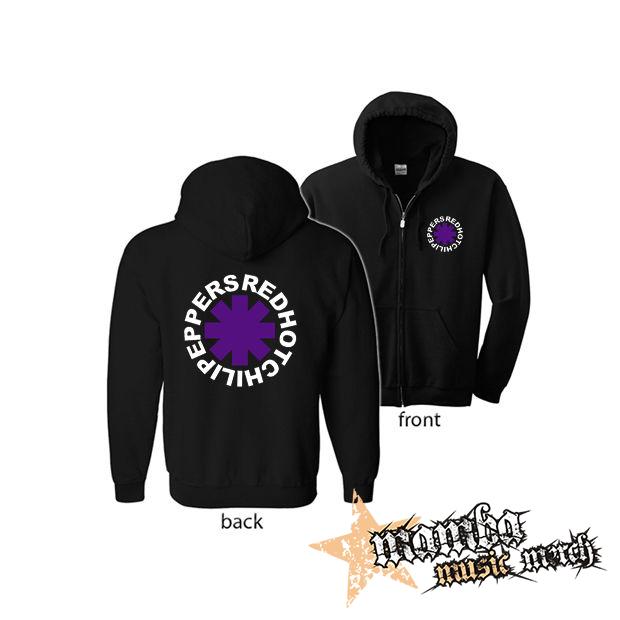 RED HOT CHILI PEPPERS - Asterix Purple (Hoodie Zip-Up) zipsová čierna mikina