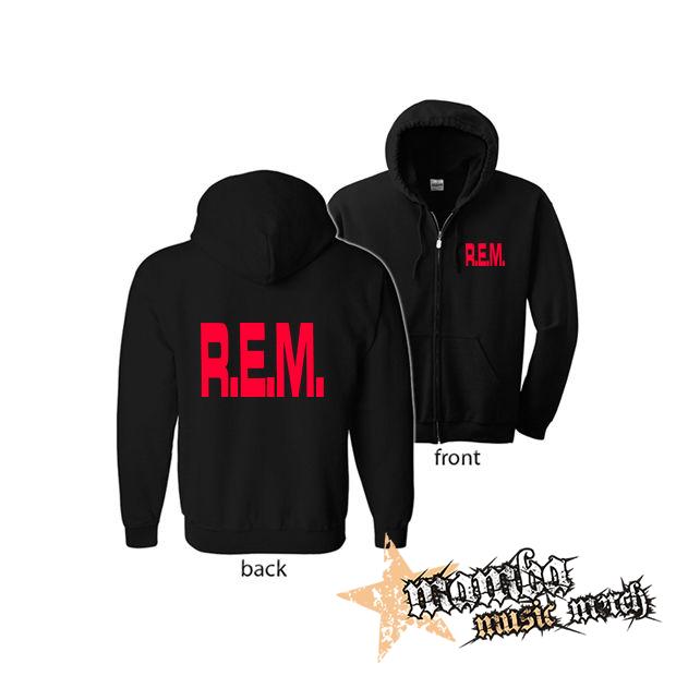 REM - Logo Red (Hoodie Zip-Up) zipsová čierna mikina