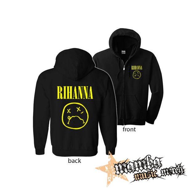 RIHANNA (Hoodie Zip-Up) zipsová čierna mikina