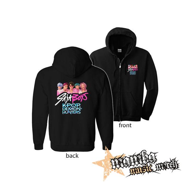 SAJA BOYS - Kpop Demon Hunters (Hoodie Zip-Up) zipsová čierna mikina