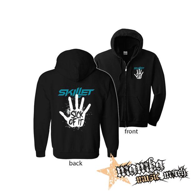 SKILLET - Sick Of It (Hoodie Zip-Up) zipsová čierna mikina