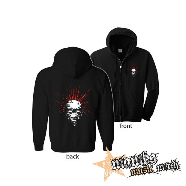 SKULL RAYS (Hoodie Zip-Up) zipsová čierna mikina