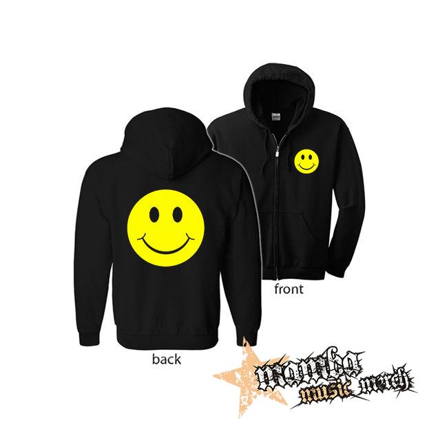 SMAJLÍK (Hoodie Zip-Up) zipsová čierna mikina