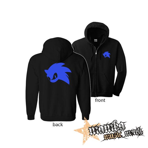 SONIC THE HEDGEHOG - Face (Hoodie Zip-Up) zipsová čierna mikina