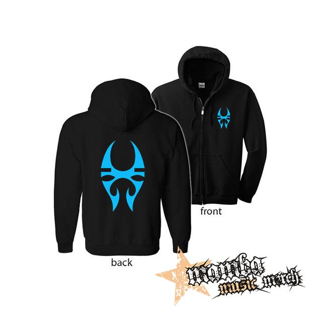 SOULFLY - Blue Crest (Hoodie Zip-Up) zipsová čierna mikina