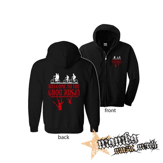 STRANGER THINGS - Welcome To The Upside Down (Hoodie Zip-Up) zipsová čierna mikina