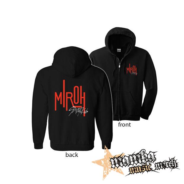 STRAY KIDS - Logo MIROH (Hoodie Zip-Up) zipsová čierna mikina