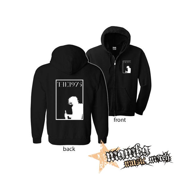 THE 1975 - Matty Wine Silhouette (Hoodie Zip-Up) zipsová čierna mikina