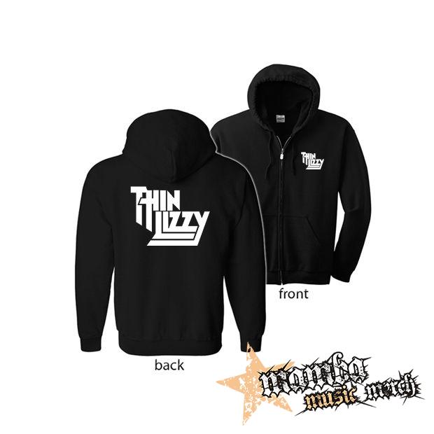THIN LIZZY - Logo (Hoodie Zip-Up) zipsová čierna mikina