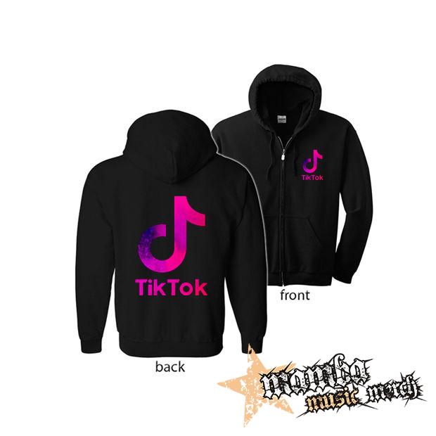 TIK TOK - Logo Rainbow (Hoodie Zip-Up) zipsová čierna mikina