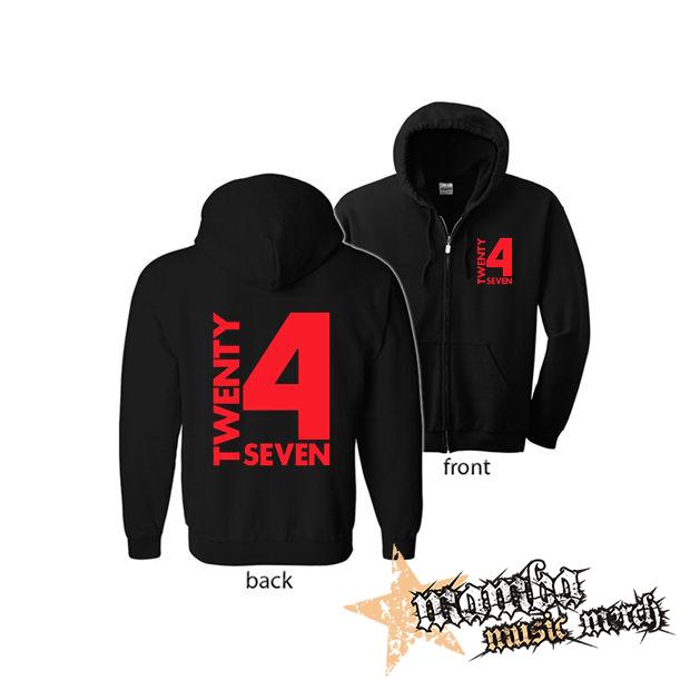 TWENTY FOR SEVEN - Logo (Hoodie Zip-Up) zipsová čierna mikina