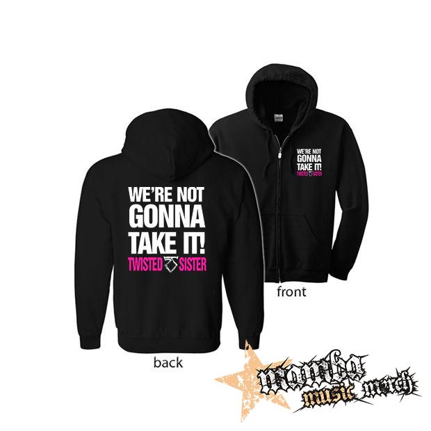 TWISTED SISTER - Were Not Gonna Take It  Motive 2 (Hoodie Zip-Up) zipsová čierna mikina