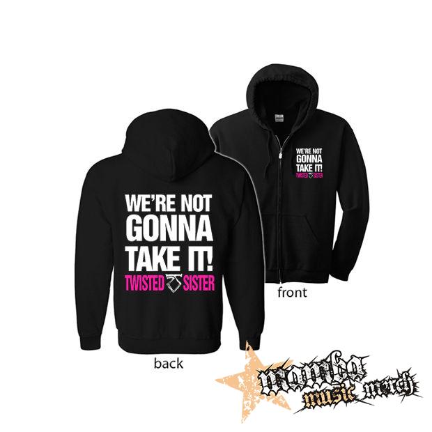TWISTED SISTER - Were Not Gonna Take It (Hoodie Zip-Up) zipsová čierna mikina