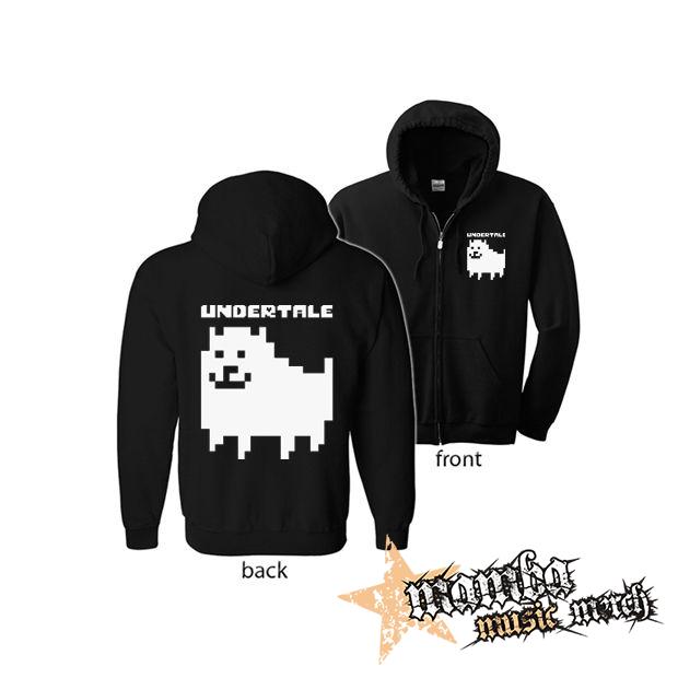 UNDERTALE - Annoying Dog (Hoodie Zip-Up) zipsová čierna mikina