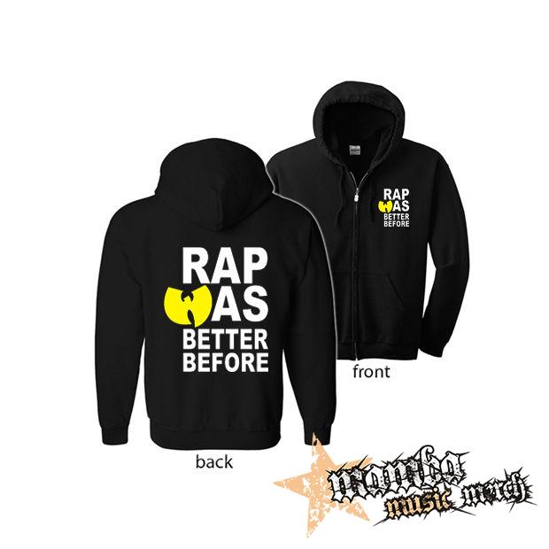 WU TANG CLAN - Rap Was Better Before (Hoodie Zip-Up) zipsová čierna mikina