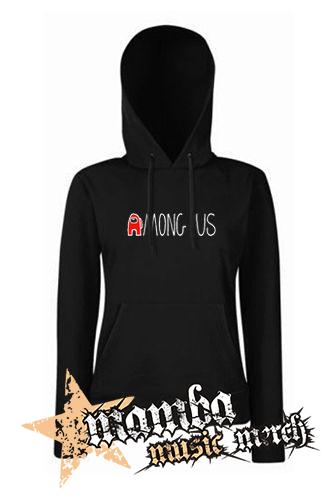AMONG US - Red White Logo - čierna dámska mikina