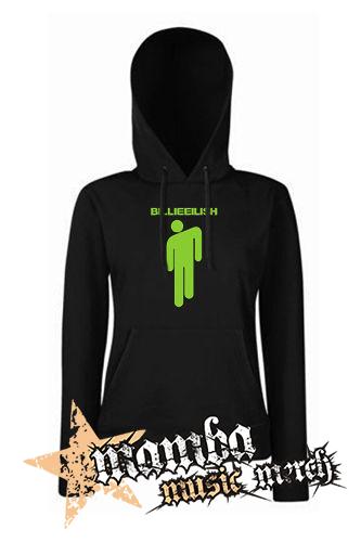 BILLIE EILISH - Stickman Logo Green - čierna dámska mikina