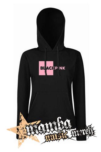 BLACKPINK - Pink Square Crest - čierna dámska mikina