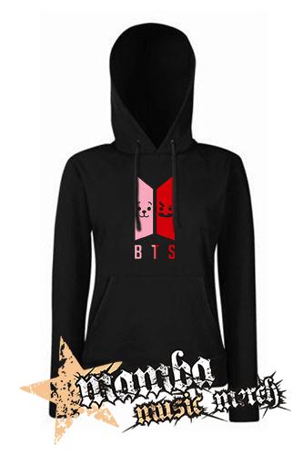 BTS - Emoji BT21 Logo COLOUR - čierna dámska mikina