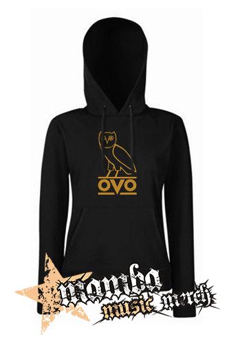 DRAKE - Gold OVO Logo - čierna dámska mikina