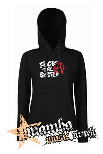 FUCK THE SYSTEM - čierna dámska mikina