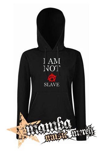 I AM NOT A SLAVE - Červené A - čierna dámska mikina