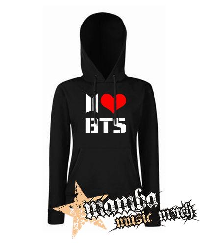 I LOVE BTS - čierna dámska mikina